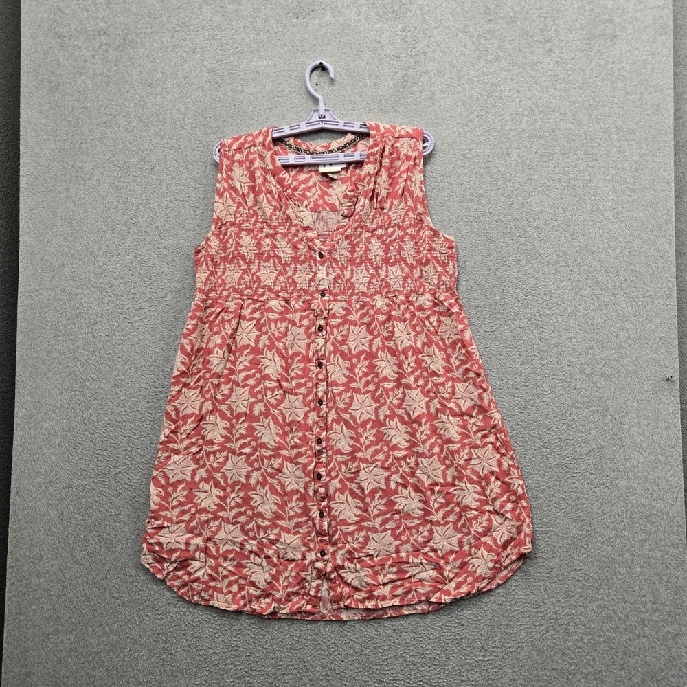 Knox Rose Women Dress XXL Pink Floral A-Line Casual Dress Cottagecore Button